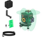 Nivel láser cruzado 360° con bolsa de transporte - verde - 15-30 m - autonivelante - soporte mini - mando a distancia