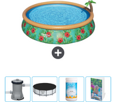 Paquete de piscina - bestway - alrededor - 457x457x84 cm + accesorios cb63