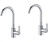 2pcs elegante mezclador cocina auralum max cromé,grifo giratorio 360° de fregadero de latón con agua caliente/fría para cocina,espumador desmontable