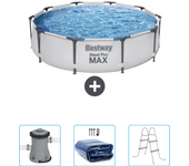 Paquete de piscina - bestway - alrededor - 305x305x76 cm + accesorios cb47