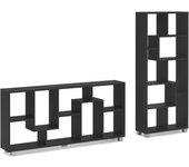 Estantería librería de diseño comedor salón, color negro, medidas: 68,5 x 161 x 25 cm de fondo