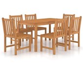 Conjunto de comedor de jardín 7 piezas madera maciza de teca