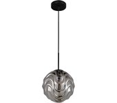 Lámpara colgante de metal y tulipa de cristal color gris plata. bombilla e27 (disponible lámpara de 3 luces) ref. 3332-1g