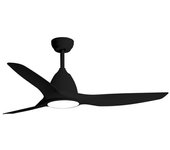 Ventilador de techo alisios universal blue luz led 26w silencioso 3 aspas negro 132 cm