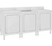 Fregadero de cocina profesional acero inoxidable 180x60x96 cm