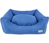 Cuna mullida azul lisa