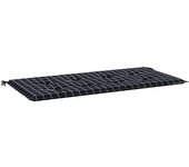 Cojín exterior | cojín de banco de jardín tela oxford a cuadros negro 120x50x3cm cfw90712