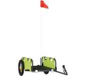 Remolque para bicicletas hierro y tela oxford verde cfw88322