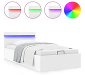 Somier hidráulico con led sin colchón blanco 90x200 cm