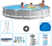 Paquete de piscina - intex - alrededor - 366x366x76 cm + accesorios a1913