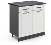 Vicco mueble bajo de cocina r-line, blanco casa de campo, 80 cm , et antracita
