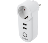 Enchufe inteligente 16a 3680w wifi blanco con dos puertos usb compatible con google home, alexa y ifttt