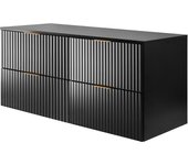 Mueble de baño, negro mate, 120 x 57 x 46 cm