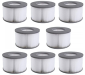 Paquete de 8 cartuchos de filtro de repuesto para piscina inflable mspa y jacuzzi ruikalucky.