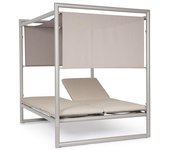 Tumbona con isla rastin konnor para jardín y piscina, dosel reclinable