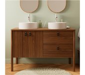 Conjunto mueble doble lavabo 120 cm + lavabos + grifos joy