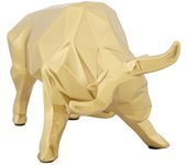 Escultura toro, poliresina, oro, epikasa