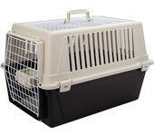Ferplast transportín gato, transportín perro mediano pequeño y gatos hasta 15 kg, techo abrible, con cojín y comedero, ranuras de ventilación, 40 x 60