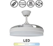 Ventilador de techo tahiti blanco - led, motor dc y aspas retráctiles