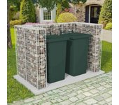 Vidaxl gavión doble para cubo de basura acero 180x100x120 cm