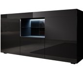 Aparador de salon con led | aparador de cocina | mueble de salon | recibidor | 135x73x34cm | modelo sefora | negro brillo