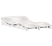 Tumbona de jardín | tumbona de exterior | silla de madera maciza de pino blanca 205x110x31,5 cm cfw599016