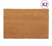 Felpudo 2 uds. natural 40x60 cm fibra de coco tufted