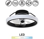 Ventilador de techo con luz silencioso dc con mando dinirot negro 50 cm invierno-verano color luz regulable
