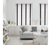 Venecianas madera efecto madera con cinta color nuclear tx - negro 106x120 - cortinadecor