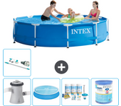 Paquete de piscina - intex - alrededor - 305x305x76 cm + accesorios a1637