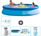 Paquete de piscina - intex - alrededor - 366x366x76 cm + accesorios a992