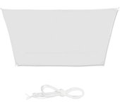 Relaxdays toldo vela trapezoidal, impermeable, protección rayos uv, con cuerdas para tensar, 3x4x2x2m, blanco