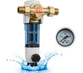Vevor prefiltro de agua giratorio, 4 t/h de alto flujo, filtro de sedimentos de agua de pozo para toda la casa de 40 micras, 19 mm g-m + 25,4 mm g-m