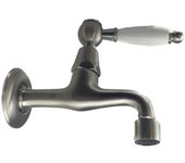 Grifo de lavabo pb classic mural con palanca blanca agua fría acero inoxidable 1208853532