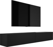 Mueble tv suspendido, (2 x 100) x 34 x 32 cm, negro mate