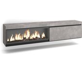 Amueblate online, mueble tv, televisión, muebles de salón, almacenaje,para tv hasta 80, chimenea eléctrica, colgado, suspendido, cemento