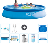 Paquete de piscina - intex - alrededor - 396x396x84 cm + accesorios a704
