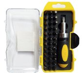 Juego de puntas de destornillador magnético (juego de puntas de 36 piezas - 1 soporte de puntas de trinquete), juego de herramientas de reparación mul