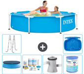 Paquete de piscina - intex - alrededor - 244x244x51 cm + accesorios a1425