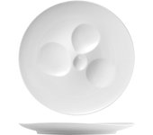 H&h 2 platos de porcelana blanca selección hotellerie cm 26x25,5x2,5h.