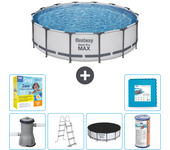 Paquete de piscina - bestway - alrededor - 427x427x122 cm + accesorios cb34