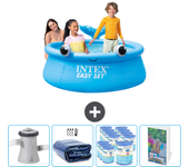 Paquete de piscina - intex - alrededor - 183x183x51 cm + accesorios cb127