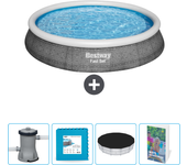 Paquete de piscina - bestway - alrededor - 396x396x84 cm + accesorios cb71