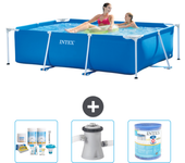 Paquete de piscina - intex - rectángulo - 220x150x60 cm + accesorios a1