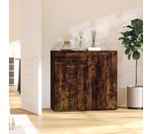 Aparador | aparador de comedor | armario de cocina madera contrachapada roble ahumado 80x36x75 cm cfw85593