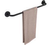 Auralum max toallero de baño,autoadhesivo o perforación toallero de pared 60cm,soporte toalla negro en inox 304 montado a la pared