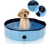 Piscina para perros plegable de pvc con válvula para mascotas piscina infantil 80 x 20 cm