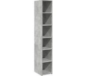 Aparador alto | aparador de comedor | armario de cocina madera de ingeniería gris hormigón 30x41x185 cm cfw75608