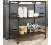 Carro de cocina roble marrón 100,5x50x105 cm madera contrachapada