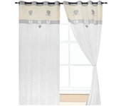 Par de cortinas ventana puerta interior 140x290 cm tela estilo vintage chic casa gris
